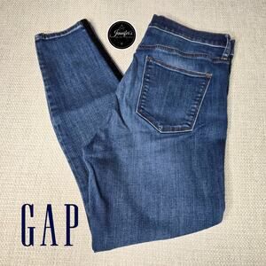 Gap 1969 Women's True Skinny Super High Rise Black Velvet Trim Jeans Size 30R